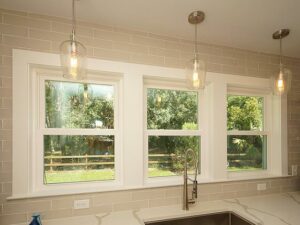 Kitchen windows in Isle of Palms renovated home with major addition completed by B. Chaney Improvements of Charleston, SC.