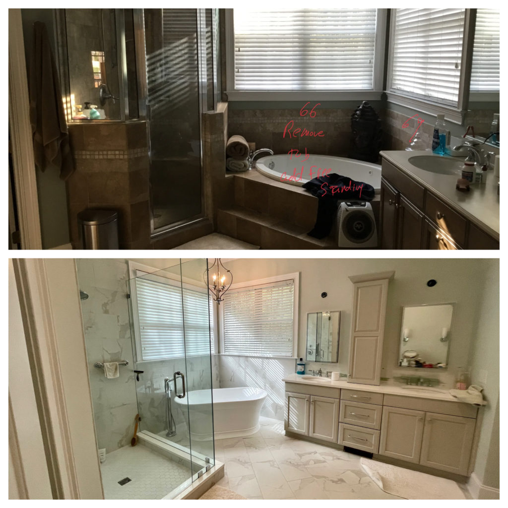 Before and After B. Chaney Improvements Bathroom remodel in Charleston, SC